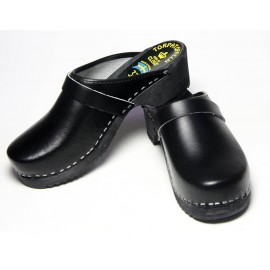 Sabots suédois unisexes cuir noir L ORIGINAL du 36 au 45 - Sabots artisanaux suédois unisexes - Photo 1