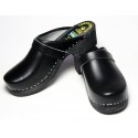 Sabots suédois unisexes cuir noir L ORIGINAL du 36 au 45 - Sabots artisanaux suédois unisexes - Photo 1
