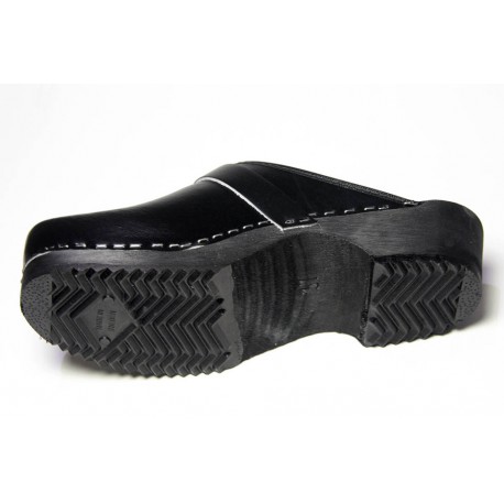 Sabots suédois unisexes cuir noir L ORIGINAL du 36 au 45 - Sabots artisanaux suédois unisexes - Photo 4