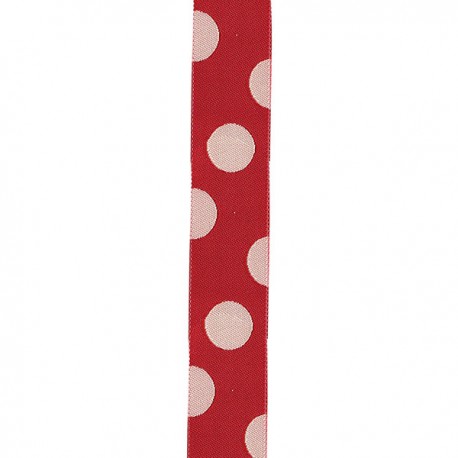 Ultima Thulé BOBINE DE RUBAN POIS ROUGE - 25 mètres - MAILEG