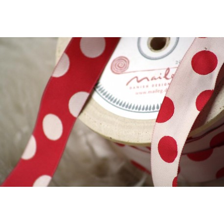 Ultima Thulé BOBINE DE RUBAN POIS ROUGE - 25 mètres - MAILEG
