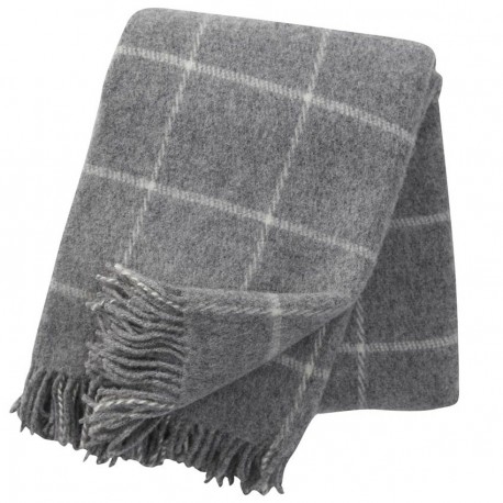 Ultima Thulé VINGA LIGHT GREY LAMBS WOOL THROW KLIPPAN YLLEFABRIK