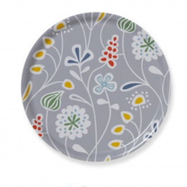 Ultima Thulé ROUND TRAY FLOWER MEADOW grey KLIPPAN BENGT AND LOTTA