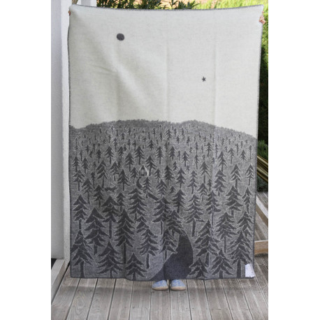 FORÊT PLAID ÉPAIS GRIS LAINE KLIPPAN YLLEFABRIK