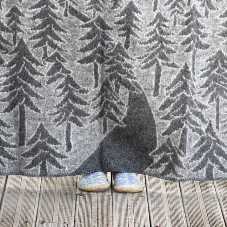 FORÊT PLAID ÉPAIS GRIS LAINE KLIPPAN YLLEFABRIK