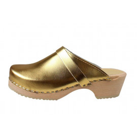 Ultima Thulé SWEDISH CLOGS GENUINE, GOLD LEATHER 2