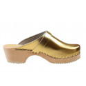 Ultima Thulé SWEDISH CLOGS GENUINE, GOLD LEATHER