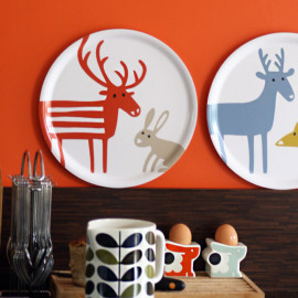 Ultima Thulé ROUND TRAY REINDEER and RABBIT KLIPPAN BENGT AND LOTTA