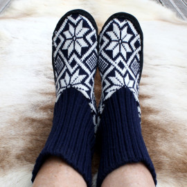 CHAUSSONS DE CHALET BLEU MARINE 2