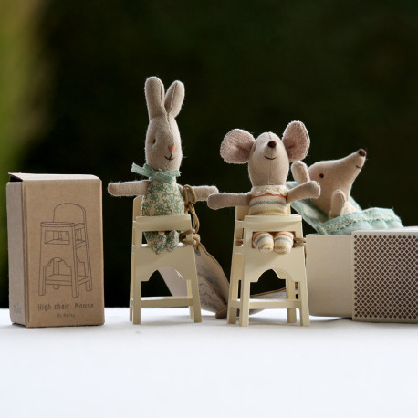 CHAISE HAUTE MINIATURE POUR BEBE SOURIS ET MICRO RABBIT MAILEG