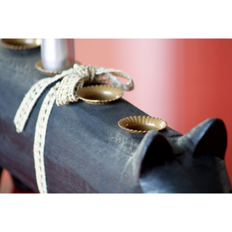 COCHON EN BOIS TAILLE LARGE 4 BOUGEOIRS MAILEG