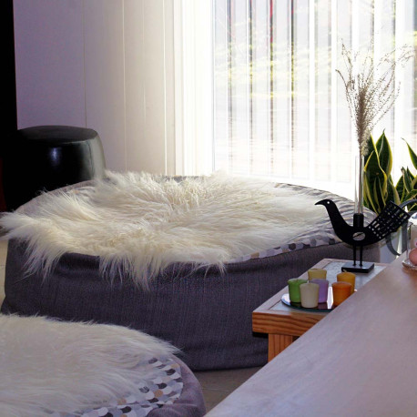 PEAU DE MOUTON ISLANDAIS BLANCHE BOUCLEE PREMIUM