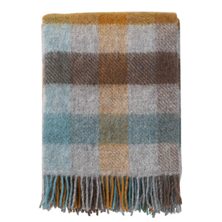 Ultima Thulé GOTLAND MULTI TURQUOISE WOOL THROW KLIPPAN YLLEFABRIK