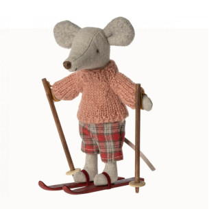 BIG SISTER WINTER MOUSE WITH SKI MAILEG