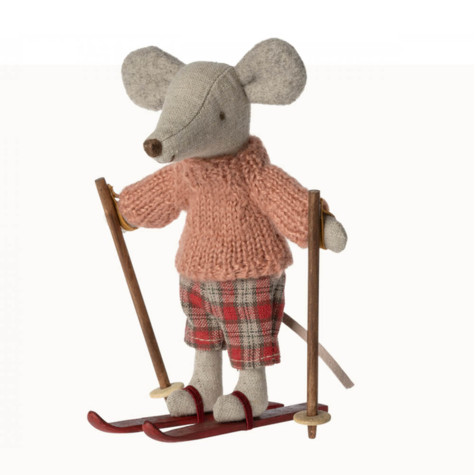 BIG SISTER WINTER MOUSE WITH SKI MAILEG BIG SISTER WINTER MOUSE WITH SKI MAILEG