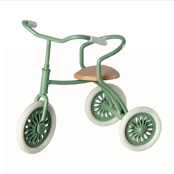 TRICYCLE AVEC PANIER ET ABRI vert POUR SOURIS MAILEG