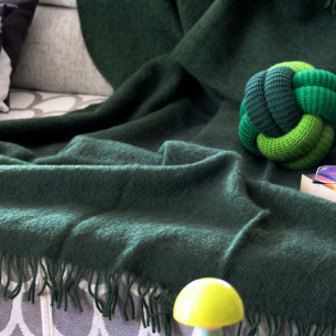 Ultima Thulé GOTLAND BOTTLE GREEN WOOL THROW KLIPPAN YLLEFABRIK