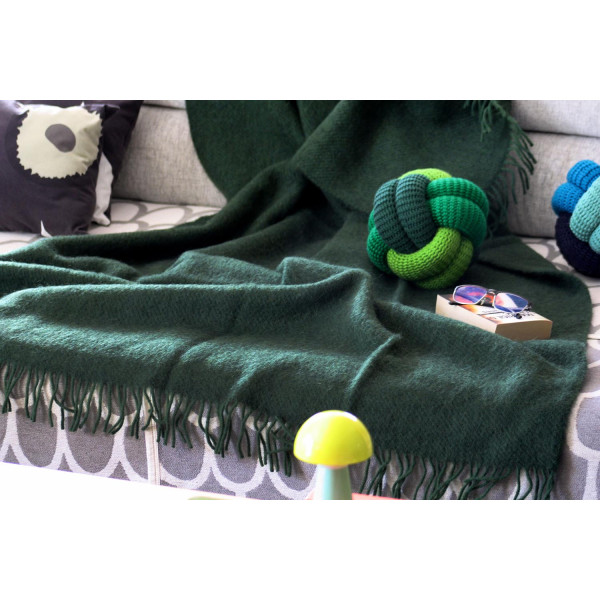 Ultima Thulé GOTLAND BOTTLE GREEN WOOL THROW KLIPPAN YLLEFABRIK