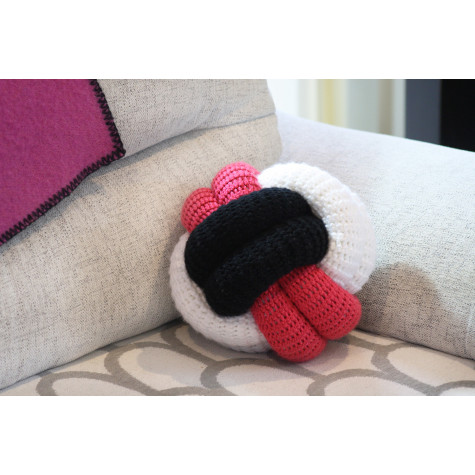 COUSSIN NOEUD KNIT KNOT MEDIUM FUCHSIA NOIR BLANC Boutique Ultima Thule