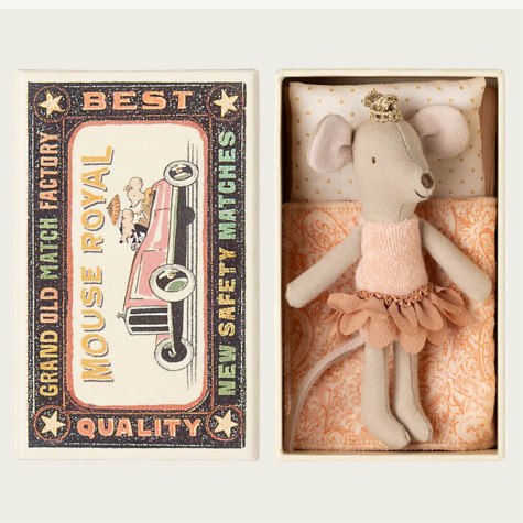 PETITE SOEUR SOURIS PRINCESSE MAILEG DANS SA BOITE D'ALLUMETTE