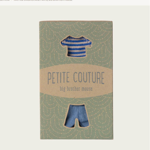 SET VETEMENTS PULL TRICOT PANTALONS POUR GRAND FRERE SOURIS MAILEG
