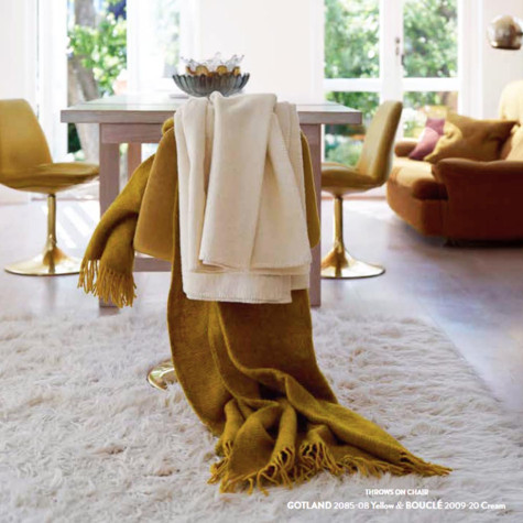 GOTLAND YELLOW WOOL THROW KLIPPAN YLLEFABRIK