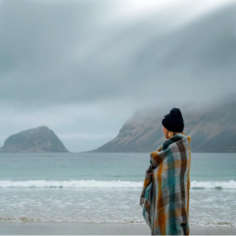 GOTLAND TURQUOISE MULTI  PLAID LAINE KLIPPAN YLLEFABRIK