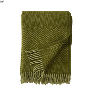 ZIGZAG VERT BASILIQUE PLAID LAINE KLIPPAN YLLEFABRIK