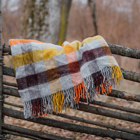 GOTLAND MULTI YELLOW WOOL THROW KLIPPAN YLLEFABRIK GOTLAND MULTI YELLOW WOOL THROW KLIPPAN YLLEFABRIK