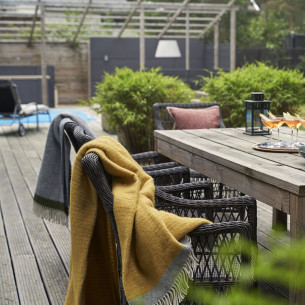 HARALD jaune PLAID LAINE AGNEAU KLIPPAN YLLEFABRIK