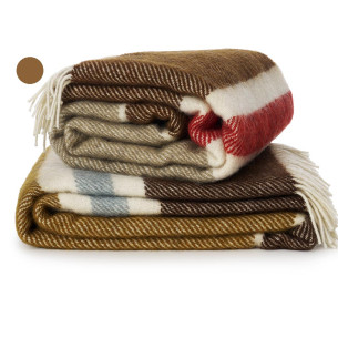 GOTLAND STRIPE MARRON PLAID LAINE KLIPPAN YLLEFABRIK 2