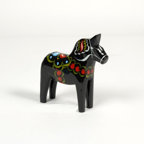 CHEVAL DE DALECARLIE NOIR 5 CM