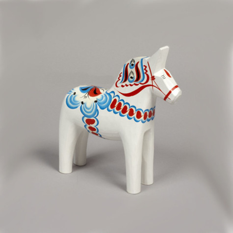 CHEVAL DE DALECARLIE BLANC 10 CM
