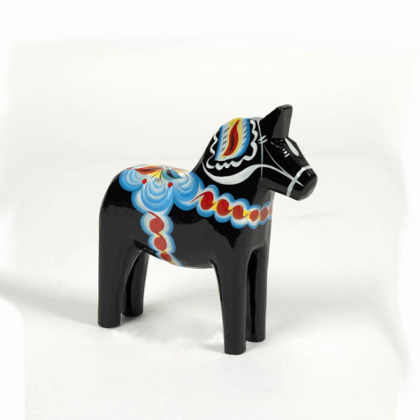 CHEVAL DE DALECARLIE NOIR 10 CM