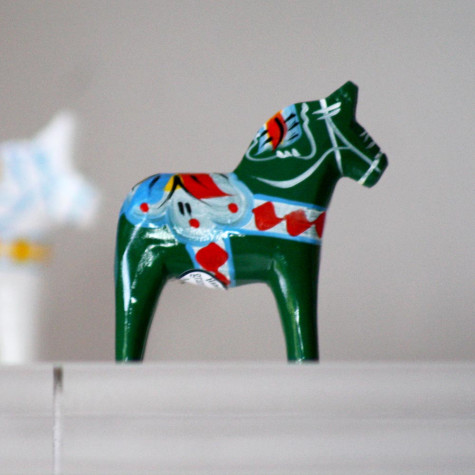 DALARNA COLLECTOR GREEN HORSE 5 CM