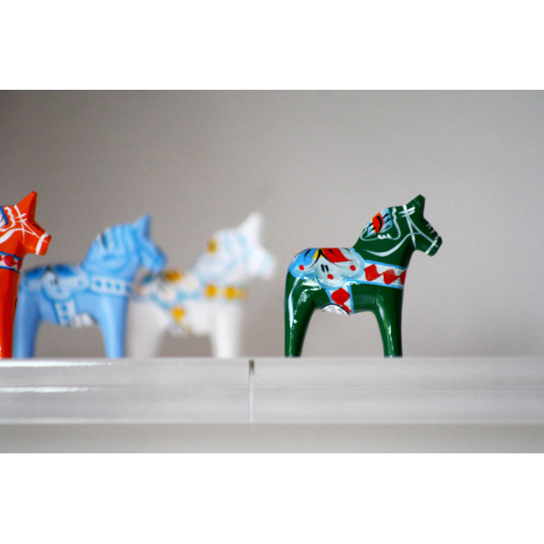 DALARNA COLLECTOR GREEN HORSE 5 CM