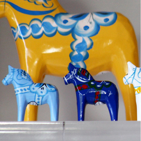 CHEVAL DE DALECARLIE BLEU CLAIR 5 CM