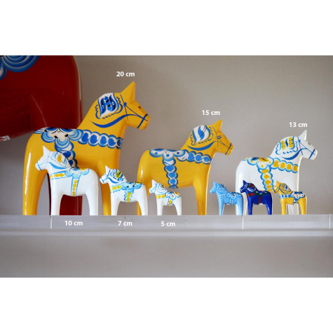 CHEVAL DE DALECARLIE BLANC COULEURS SUEDE 13 CM