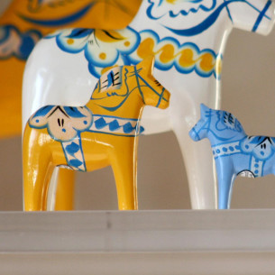 DALARNA YELLOW SWEDEN SERIE HORSE 7 CM