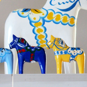 CHEVAL DE DALECARLIE BLEU 5 CM 2