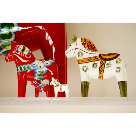 CHEVAL DE DALECARLIE ANTIQUE vert 17 CM