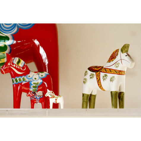 CHEVAL DE DALECARLIE ANTIQUE vert 17 CM