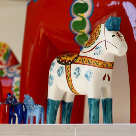 CHEVAL DE DALECARLIE ANTIQUE 17 CM