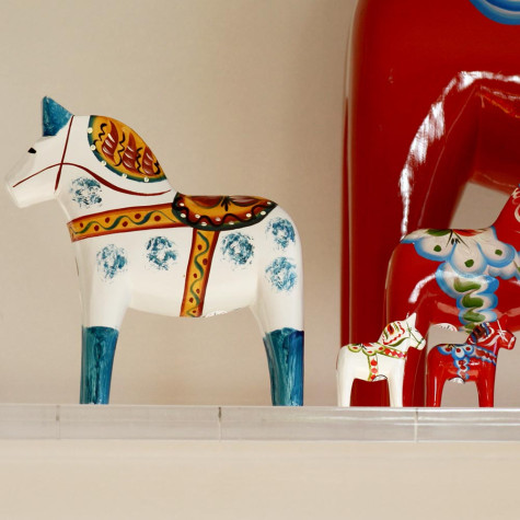 CHEVAL DE DALECARLIE ANTIQUE 17 CM