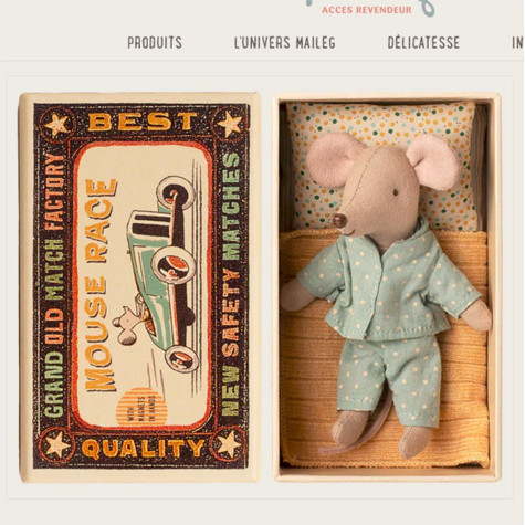 PETIT FRERE SOURIS MAILEG DANS SA BOITE D ALLUMETTE