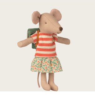 TRICYCLE MOUSE BIG SISTER with blue bag MAILEG - Maileg toys & accessories - image 1