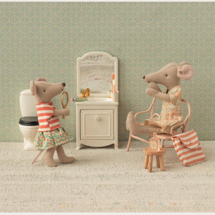 TRICYCLE MOUSE BIG SISTER with blue bag MAILEG - Maileg toys & accessories - image 1 2