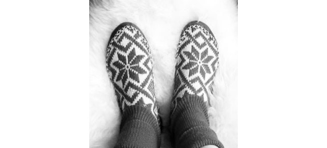 Genuine nordic norwegian adults slippers wool norwegian drawings